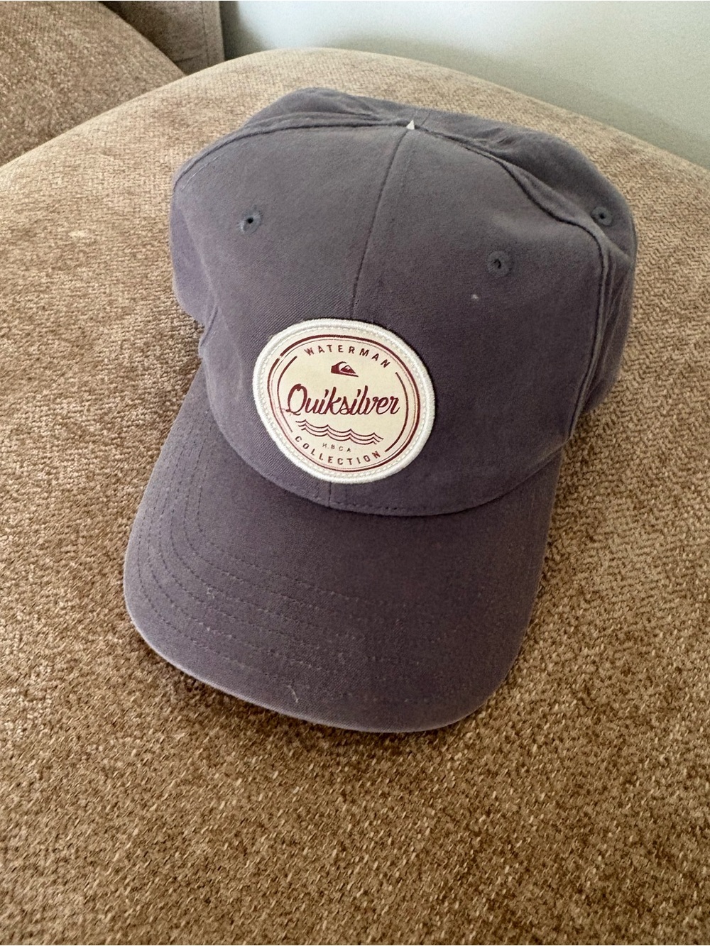 Quiksilver Gray Embroidered Patch Baseball Hat
